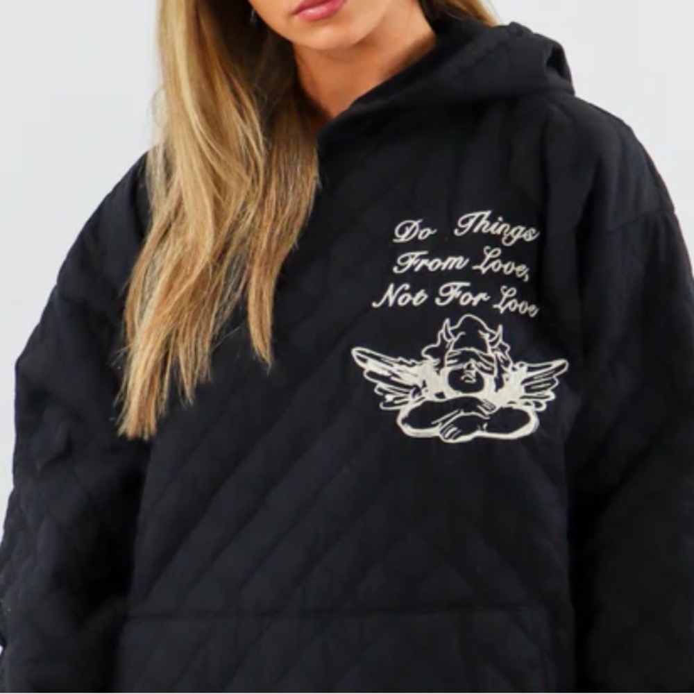Boys lie quilted hoodie